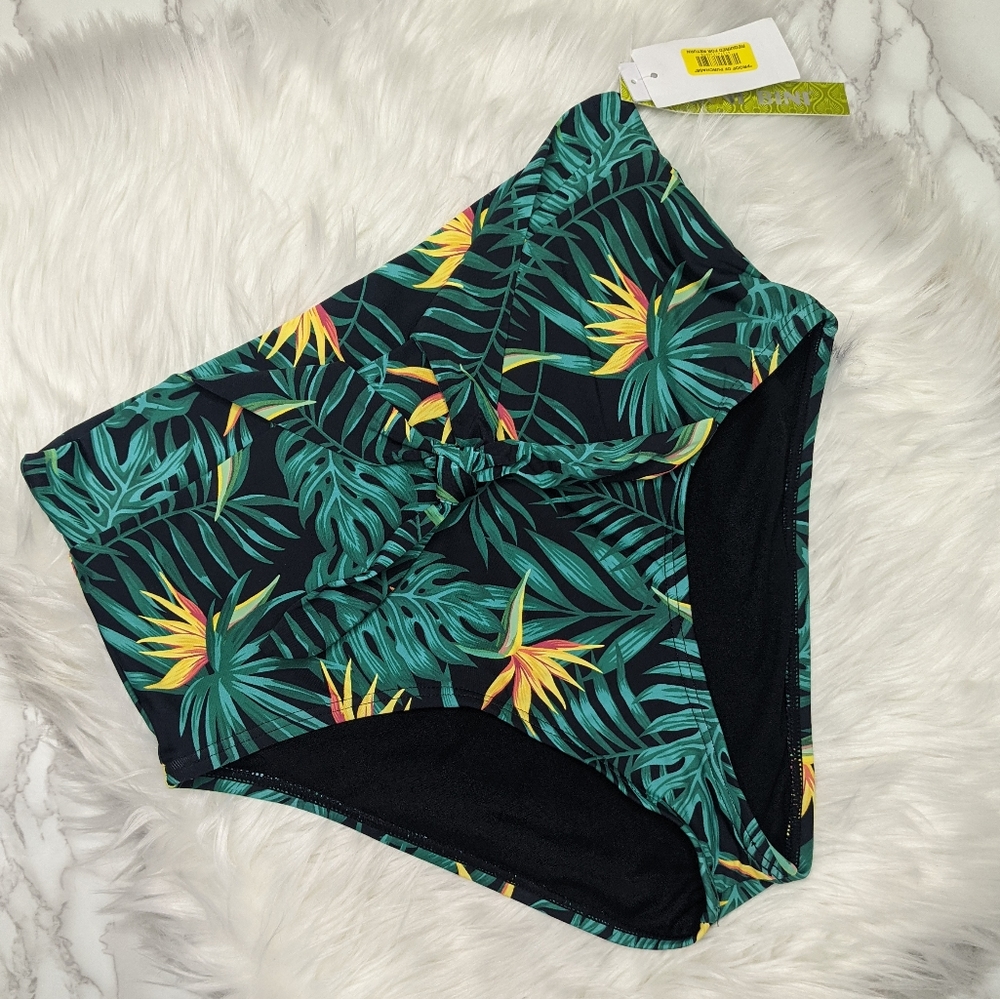 NWT Gianni Bini High Waisted Bow Tie Bikini Bottoms Size Medium